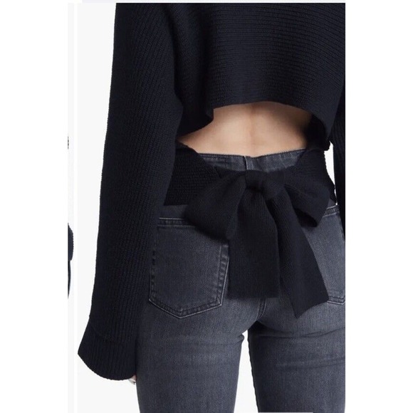 RAILS Raphael Sweater Back Tie Merino Wool Sz XS Coquette Mockneck Boxy … - Picture 5 of 10